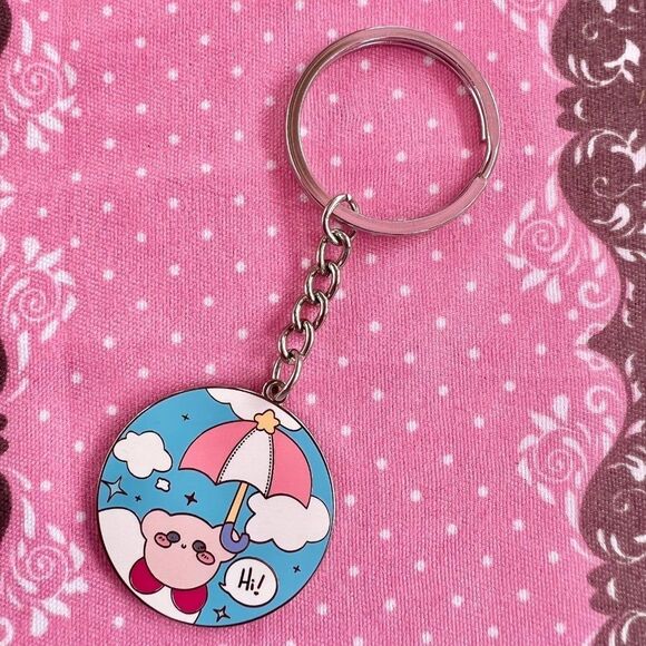Kirby Umbrella nintendo ultra kawaii Keychain - Picture 2 of 4